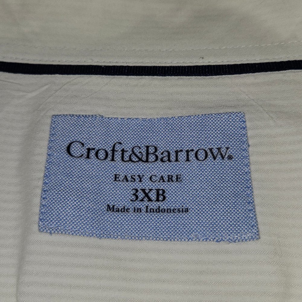 Croft & Barrow Easy Care Men's White Long Sleeve Shirt Size 3XB - Picture 2 of 8